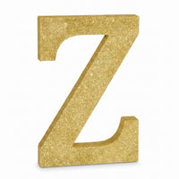 Glitter Gold Standing Letter "Z" Decoration - 4-Inch MDF Block