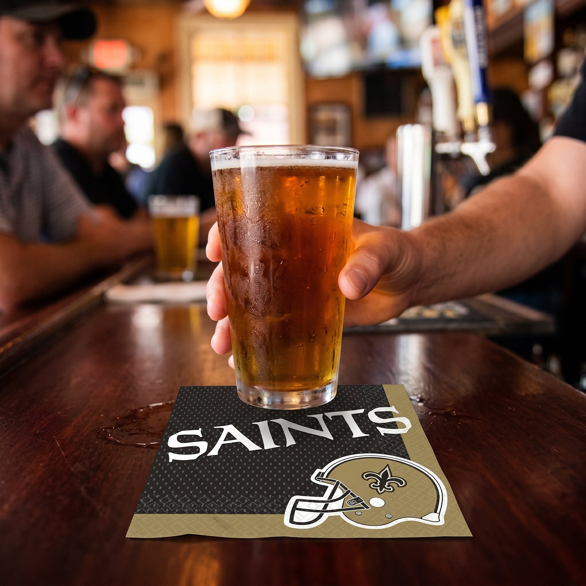 New Orleans Saints Lunch Napkins - NFL Party Supplies with Team Helmet Design, 6.5 In Paper Napkins for Tailgates, Game Day, Birthdays