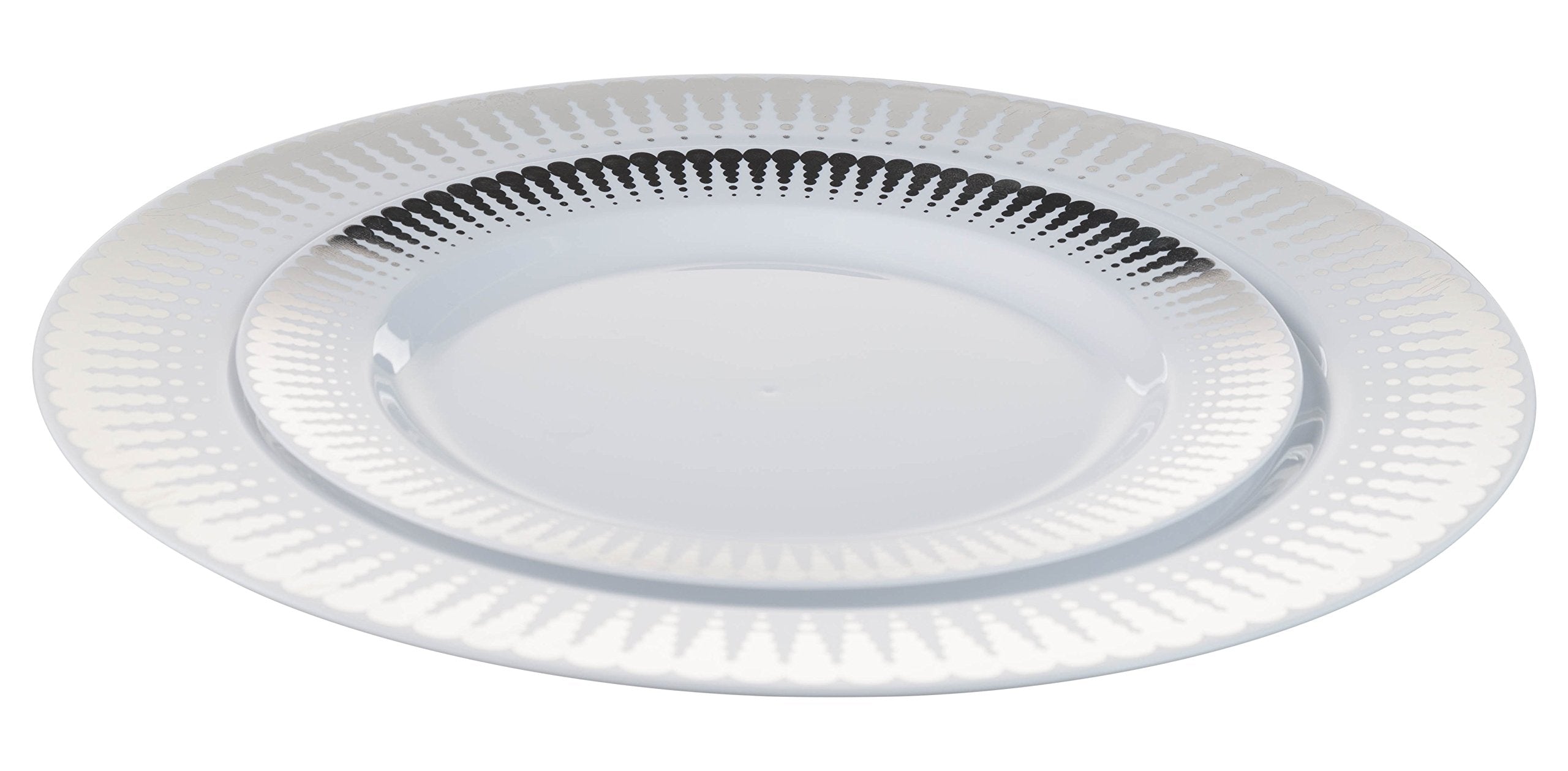 10.25 In. Silver Radial Design Plates | 10 Count
