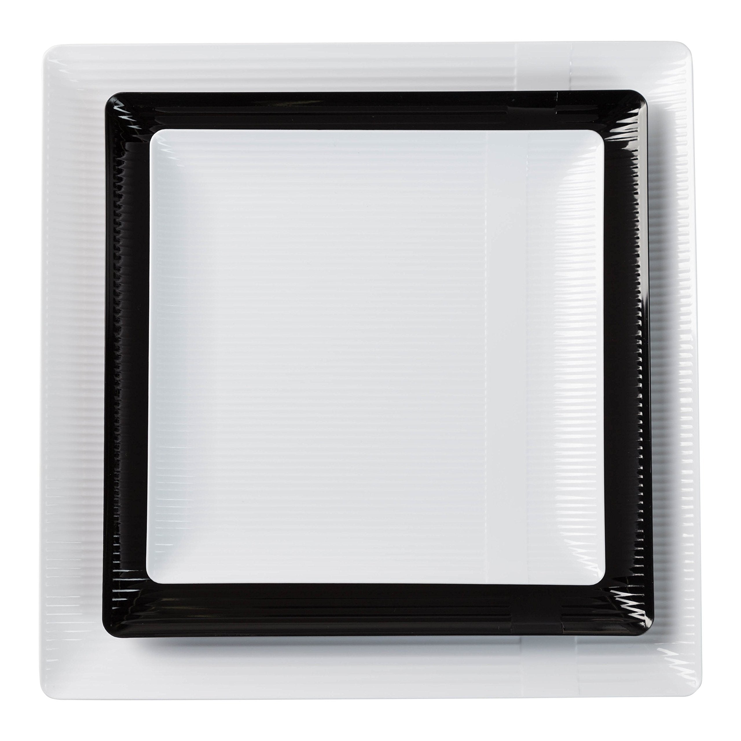 10.25 In. Zen Ridged White Square Plastic Plates | 120 Count