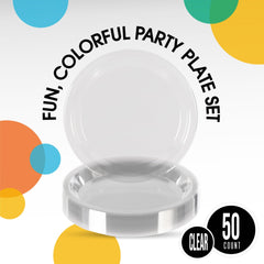 10 In. Clear Plastic Plates | 50 Count