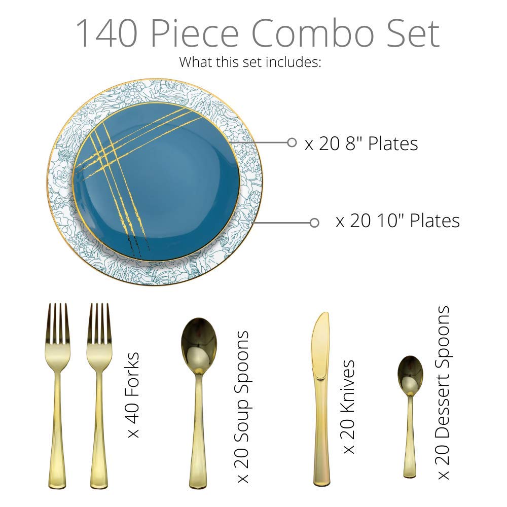 10 In. Floral Brush Design Plastic Plates | 120 Count