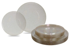 10 In. Gold Sparkle Design Plastic Plates | 10 Count