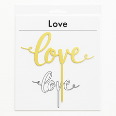 Gold Mirror "Love" Wedding Cake Topper