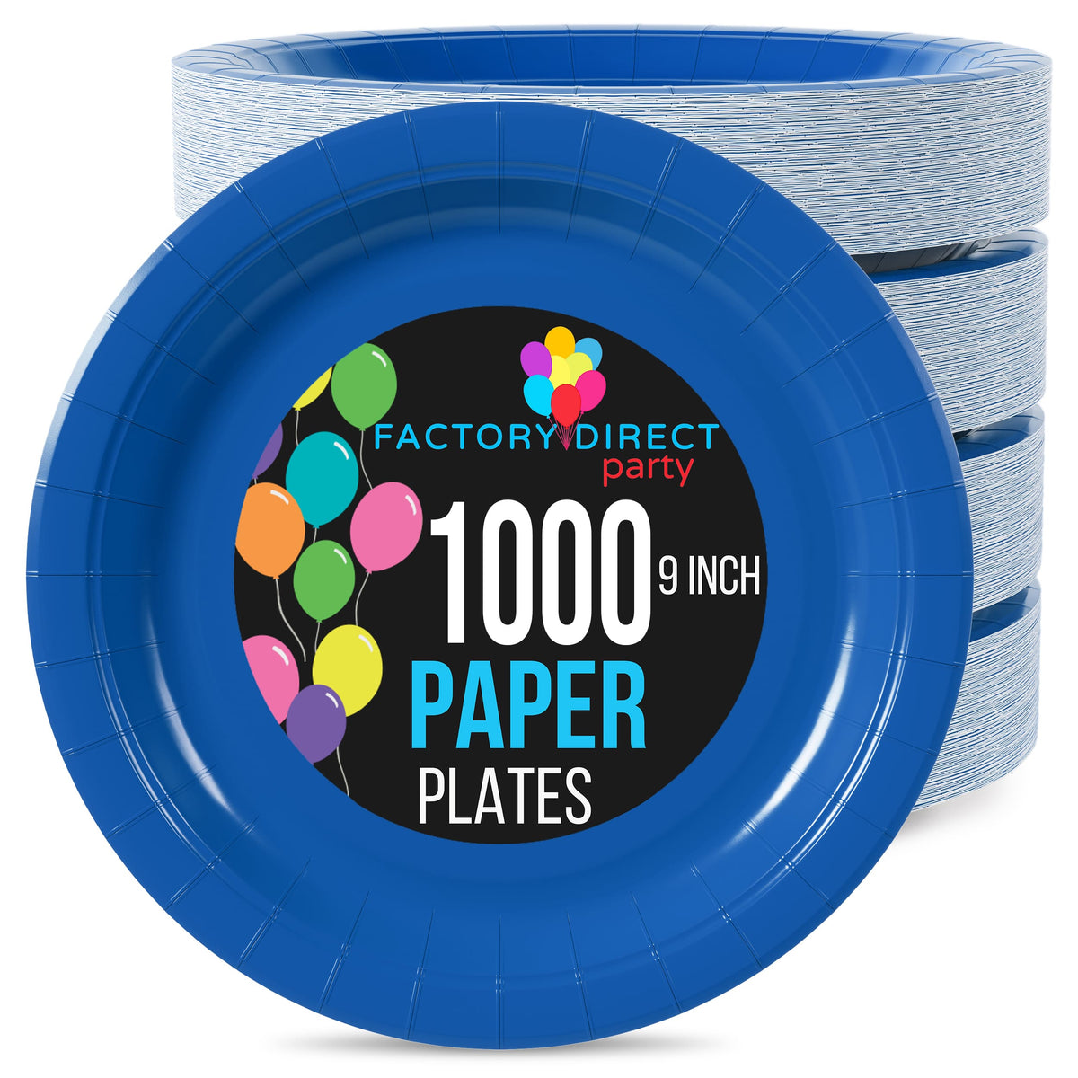9 In. Dark Blue Paper Plates | Case of 1000
