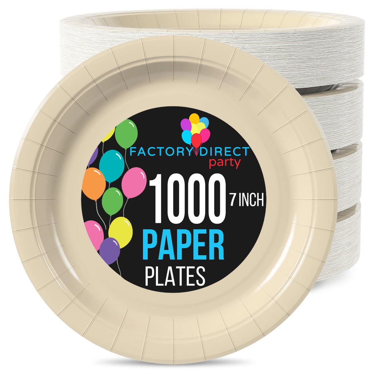 7 In. Ivory Paper Plates | 1000 Count