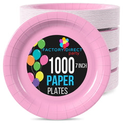 7 In. Pink Paper Plates | Case of 1000