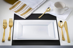 11.5 In. White Rectangular Plastic Plates | 120 Count