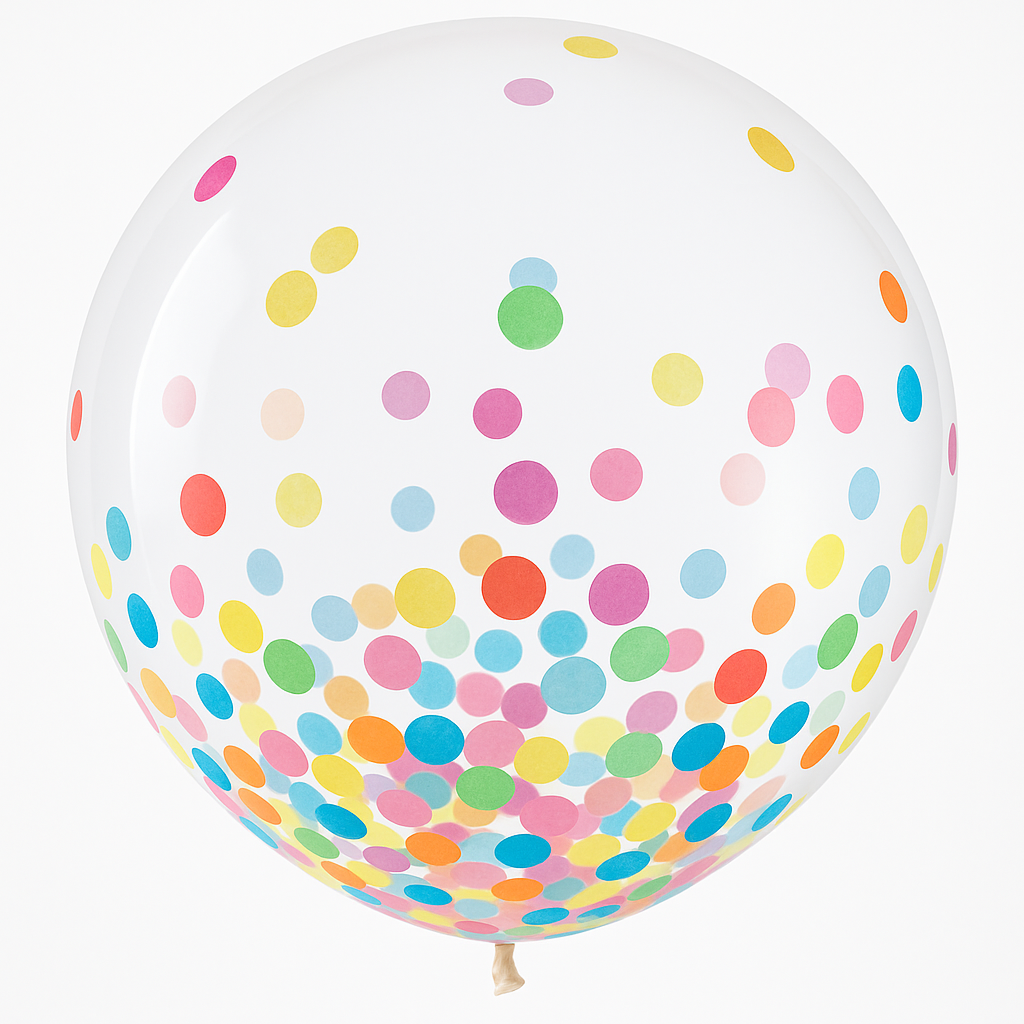 Confetti Multicolored Latex Balloons, 24-Inch, 2-Pack