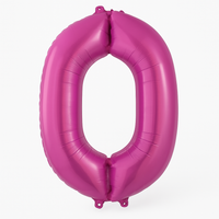 Bright Pink Foil Number 0 Balloon