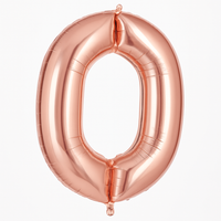 Large Rose Gold Number 0 Foil Balloon