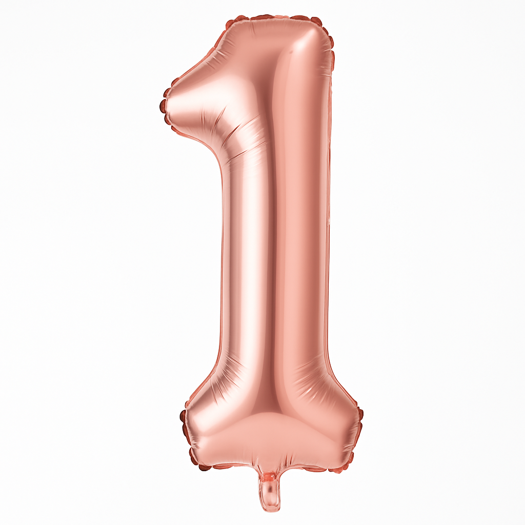 Rose Gold Number 1 Mylar Balloon