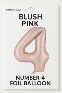 Blush Pink Number 4 Foil Balloon