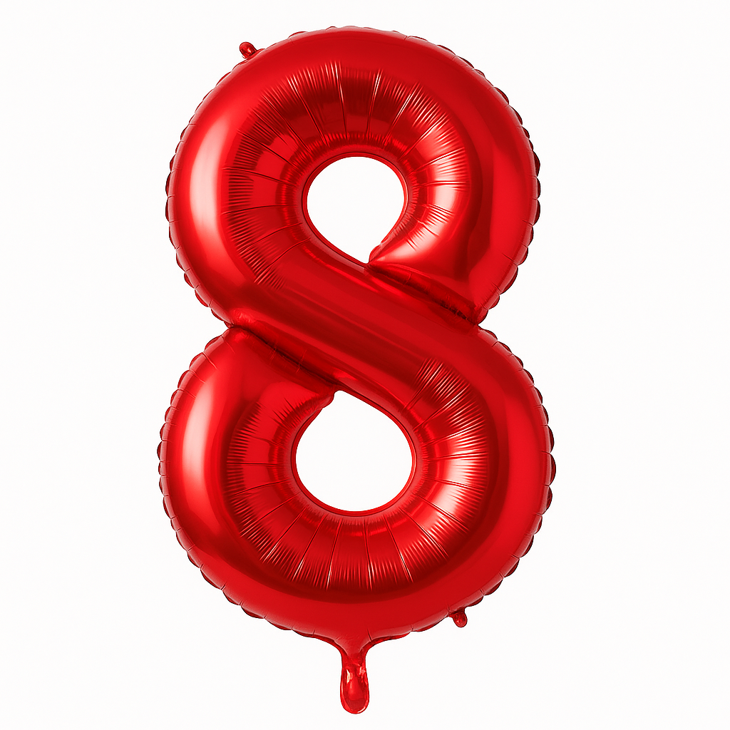 Giant Red Foil Number 8 Balloon