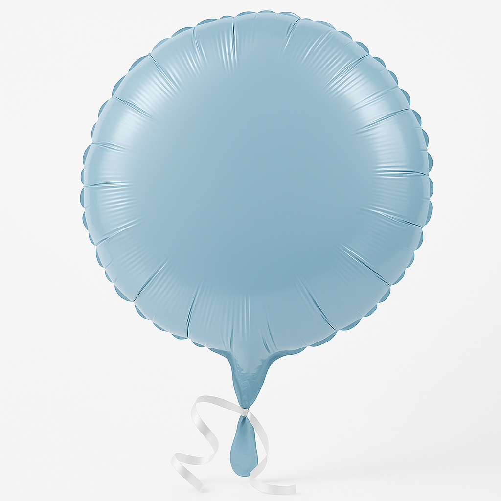Pastel Blue Round Foil Balloon - 18 Inches