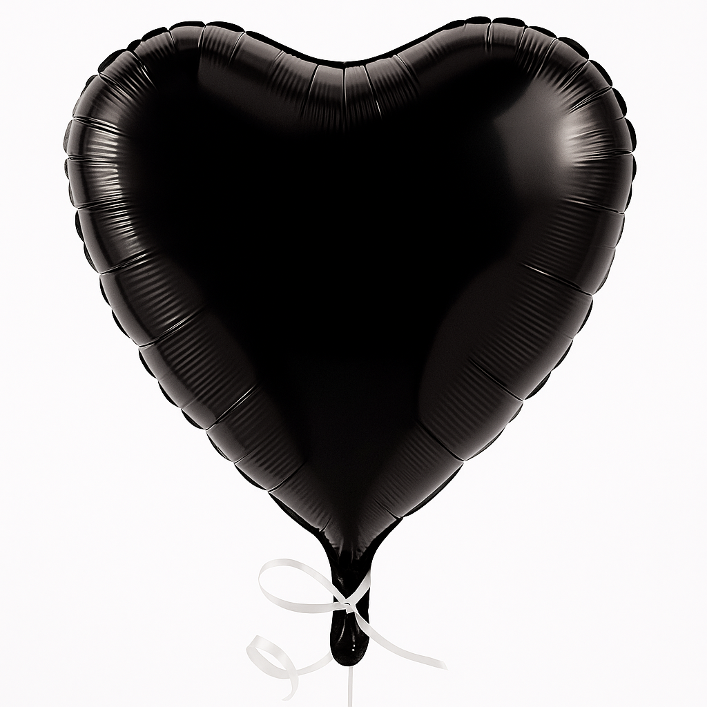 Jet Black Heart Foil Balloon - 18 inch