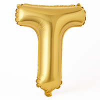 Gold Metallic Letter T Foil Balloon