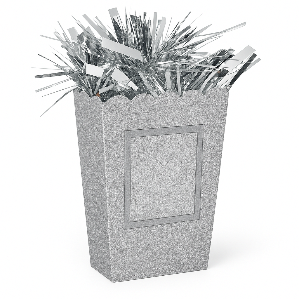 Silver Glitter Balloon Weight Centerpiece with Photo Frame