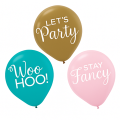 Fun Confetti Latex Balloons - "Let's Party" Collection, 12-Inch, 15-Pack