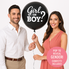 "Girl or Boy?" Gender Reveal Confetti Latex Balloon, 24-Inch