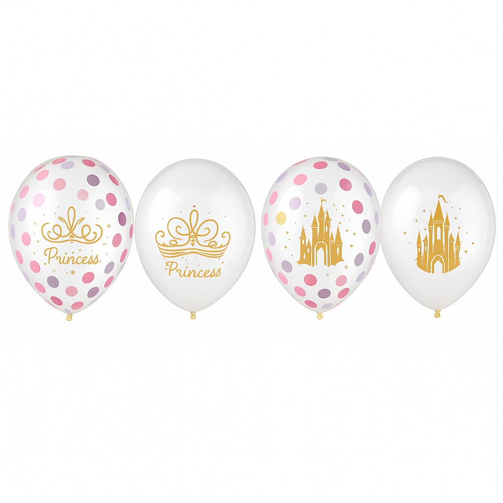 Disney Princess Confetti Latex Balloons - 12-Inch, 6-Pack