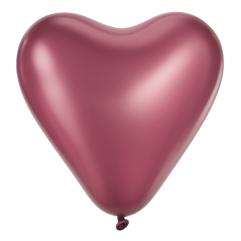 Satin Luxe Heart Shaped Latex Balloons, 12-Inch, New Pink, 6-Pack