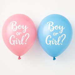 "Boy or Girl?" Gender Reveal Latex Balloons - 15 Pack