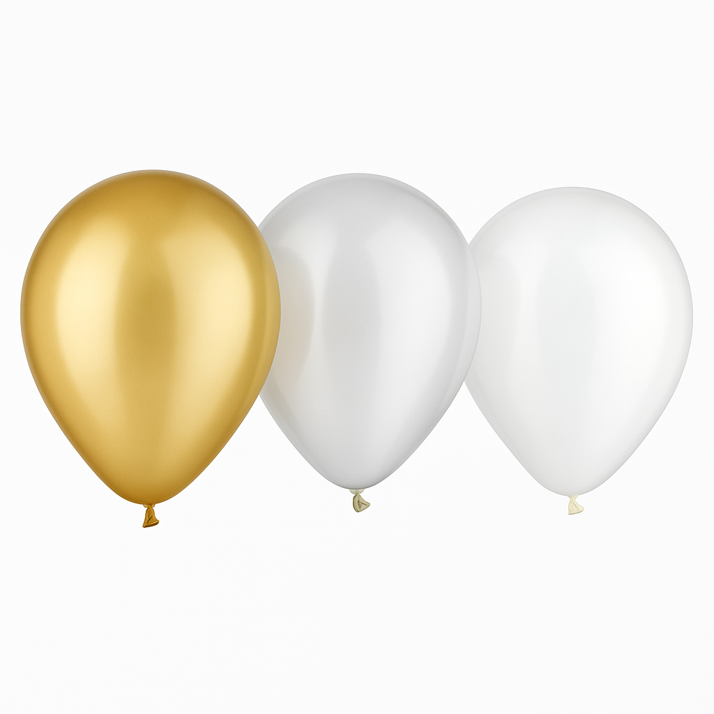 Golden Assorted 5" Latex Balloons - 25 Pack