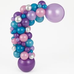 Cosmic Pearl Balloon Garland Kit - Purple, Blue & Silver