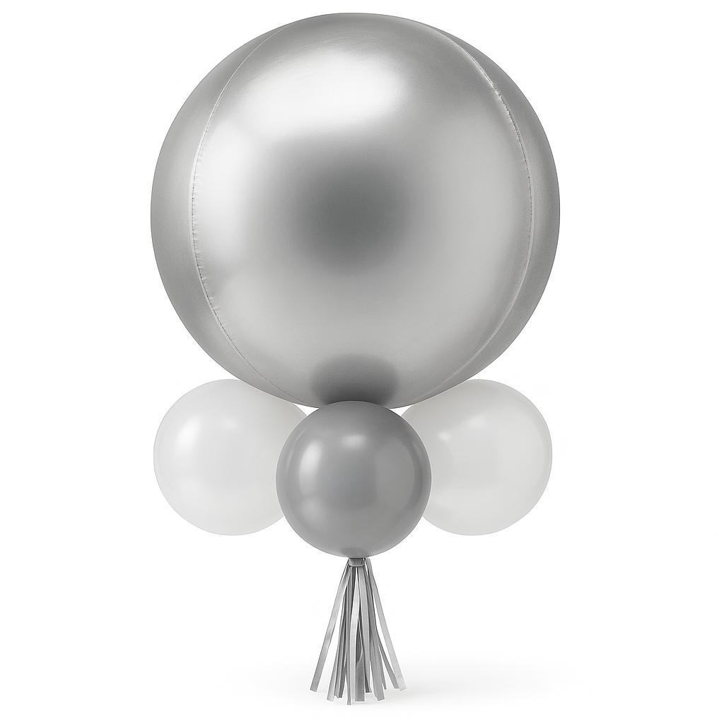 Elegant Silver Balloon Chandelier Kit - Foil and Latex Design