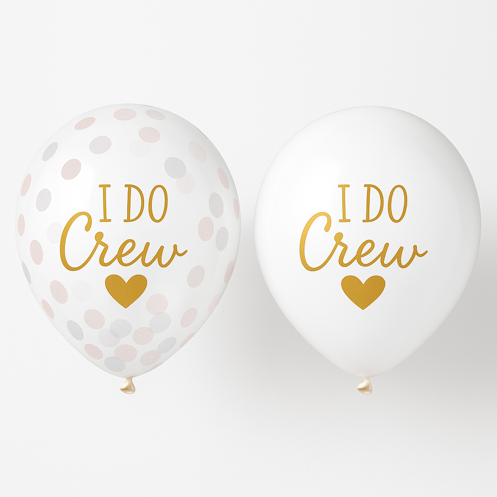 "I Do Crew" Latex Balloons - 6 Pack for Weddings and Bachelorette Parties