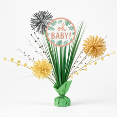 Jungle Theme "Oh Baby" Tinsel Spray Centerpiece for Baby Showers