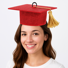 Graduation Felt Cap Balloon Weight - Red