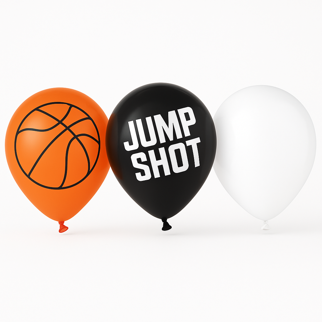 Basketball Fan Latex Balloons - 12" Sports Party Pack (6ct)