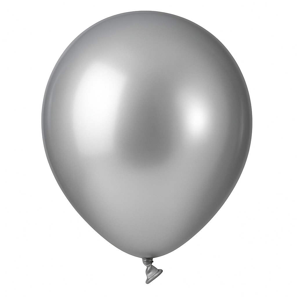 Luxaire Premium Satin Silver Latex Balloons, 5-Inch, 50-Pack