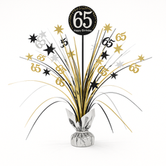 Sparkling 65th Birthday Celebration Centerpiece Spray