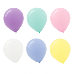 12" Pastel Assorted Latex Balloons - 15 Count