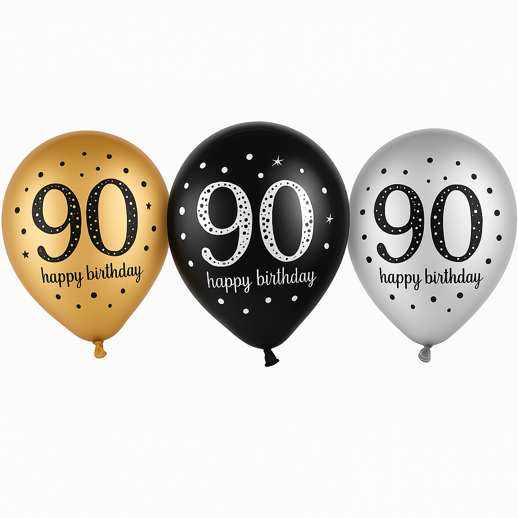 Sparkling Celebration 90th Birthday Latex Balloons