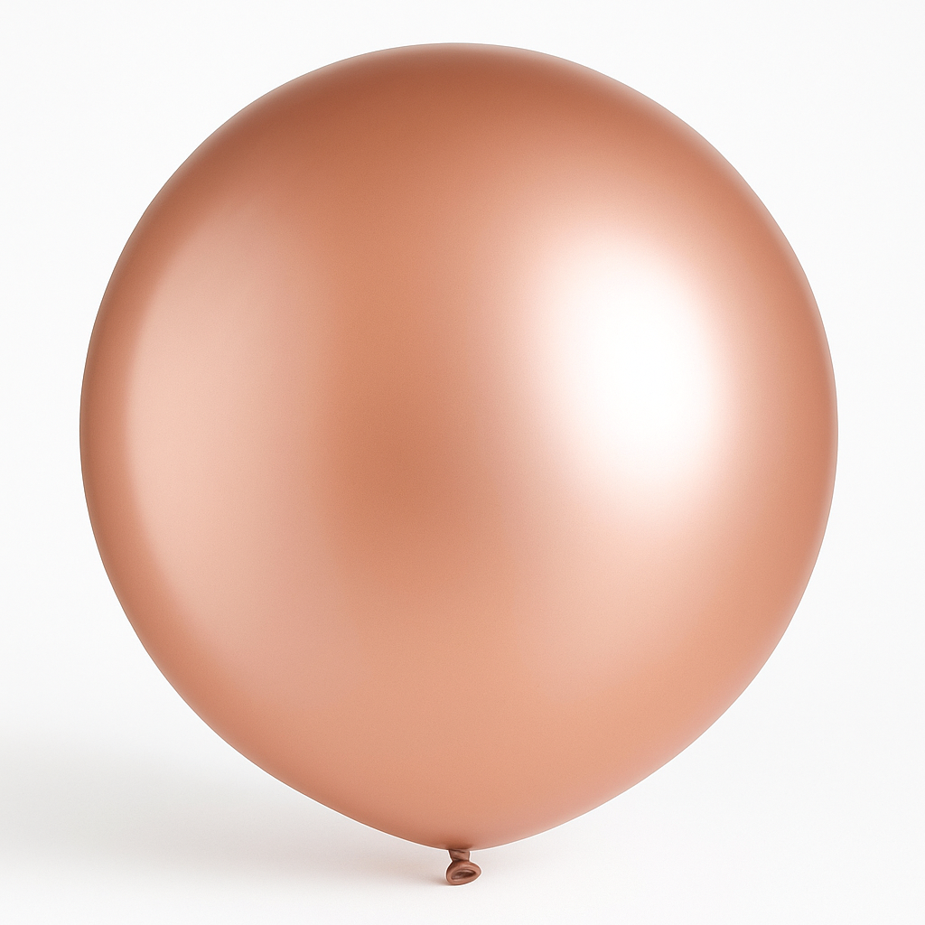 Elegant Rose Gold Pearl Latex Balloons - 24", 4 Pack