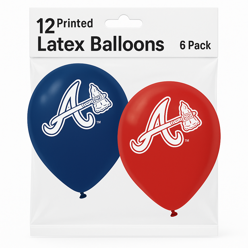 Atlanta Braves 12" Printed Latex Balloons - 6 Pack