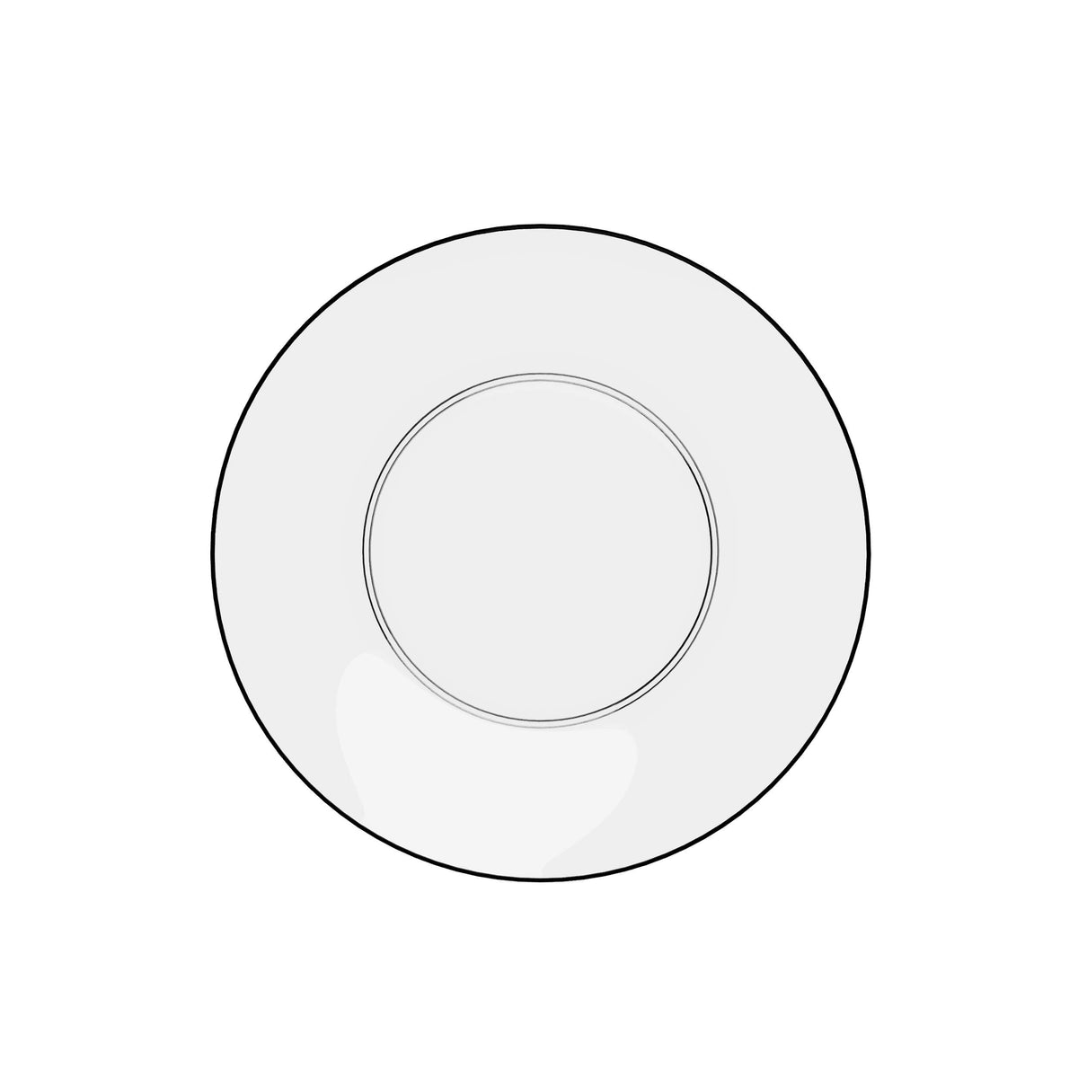 8 In. Classic Clear Design Plates Black Rim | 10 Count