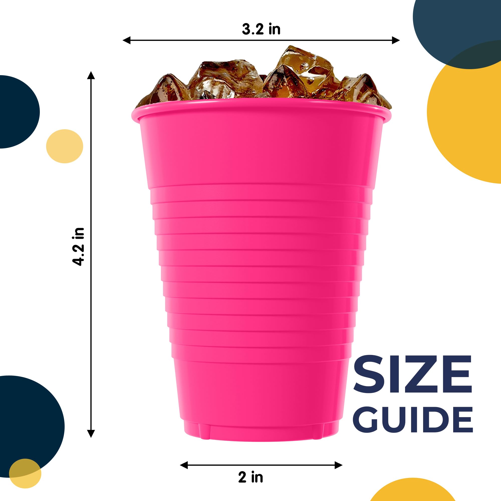 Little Gym - 12 Oz. Cerise Plastic Cups | 100 Count