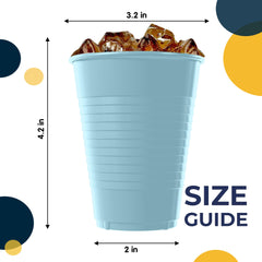 12 Oz. Light Blue Plastic Cups | 50 Count