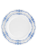 12 Oz. White / Navy Victorian Design Bowls | 20 Count