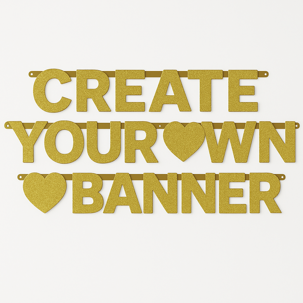 Customizable Gold Glitter Letter Banner Kit for Weddings & Celebrations