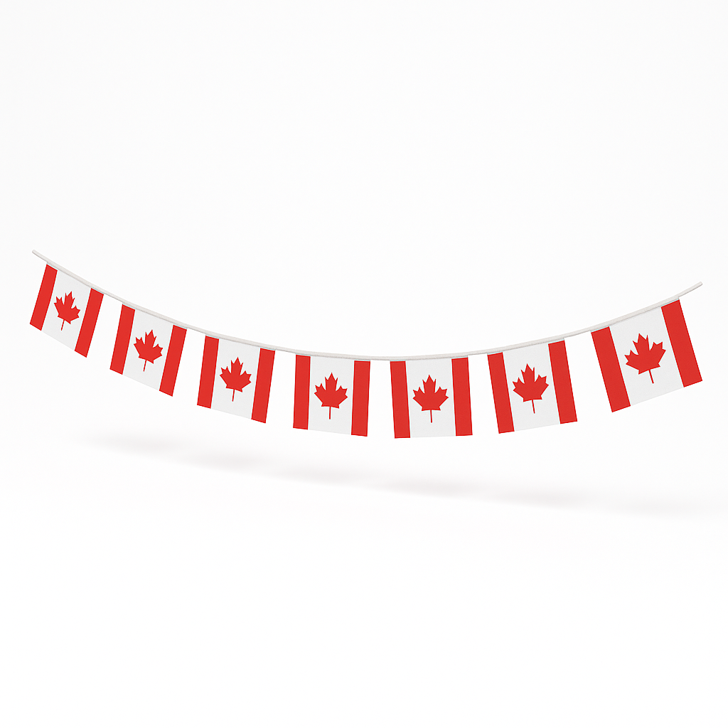 Canada Day 12FT Banner with 8 Canadian Flags