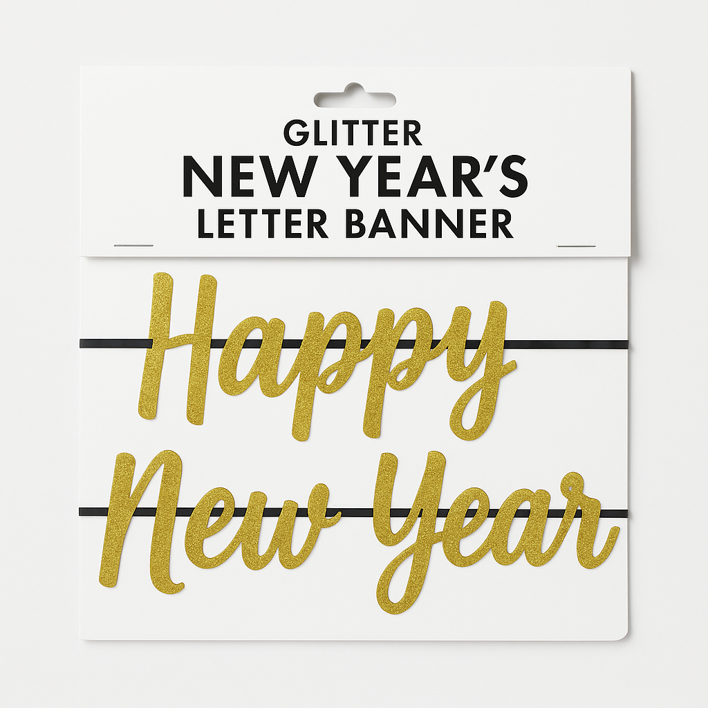 Glittering Gold New Year's Eve Letter Banner