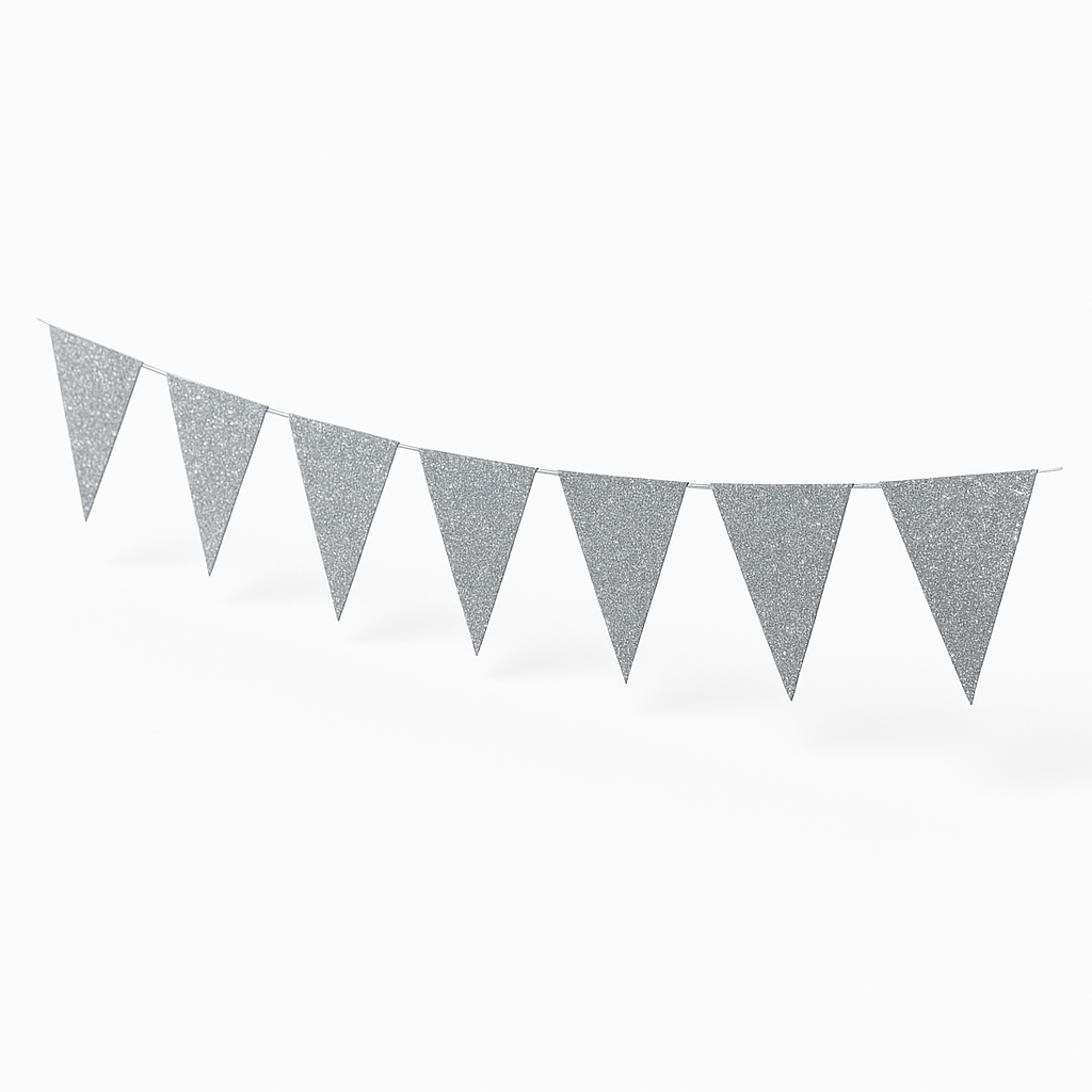Sparkling Silver DIY Pennant Banner Kit - 20 ft