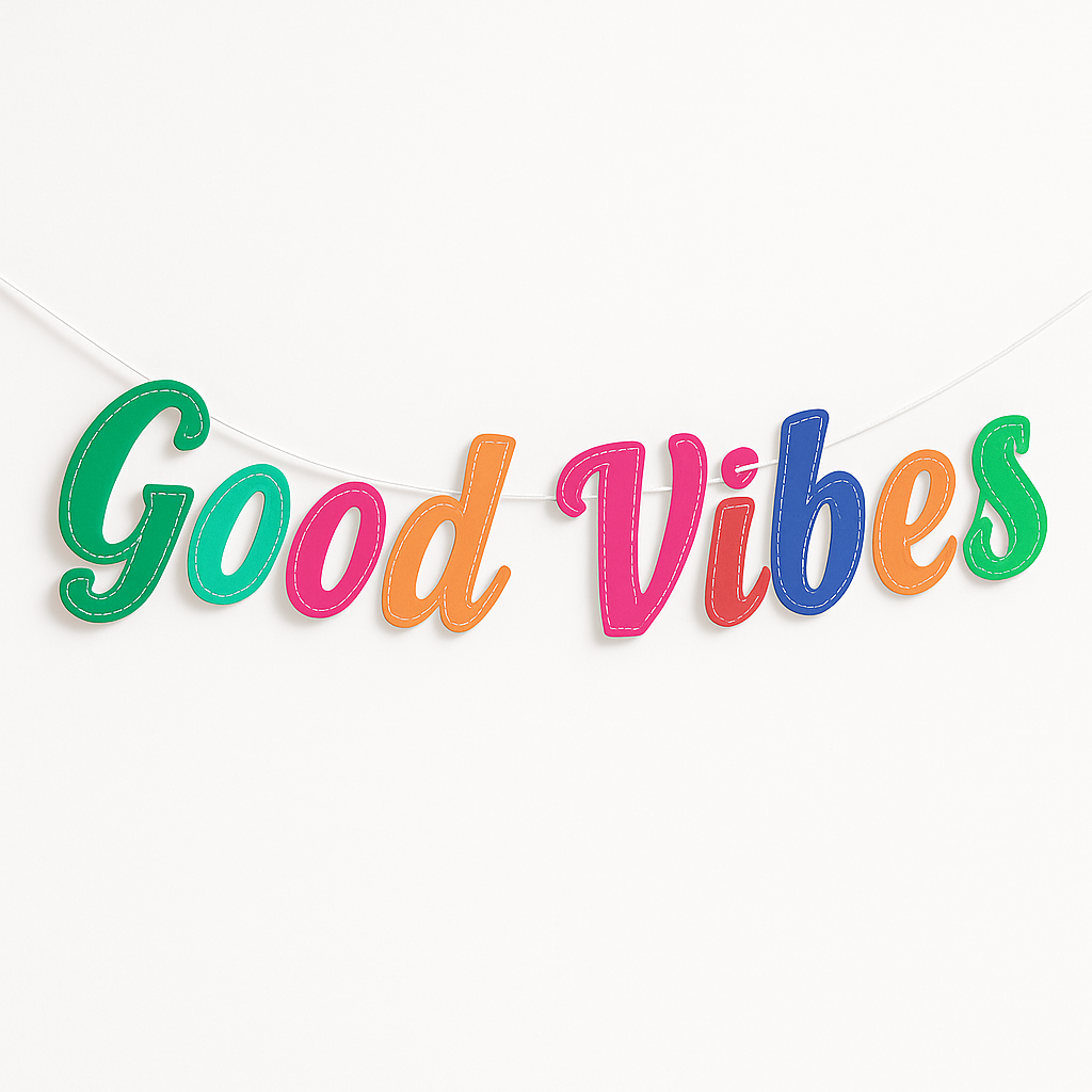 "Good Vibes" 70s Retro Letter Banner Decoration
