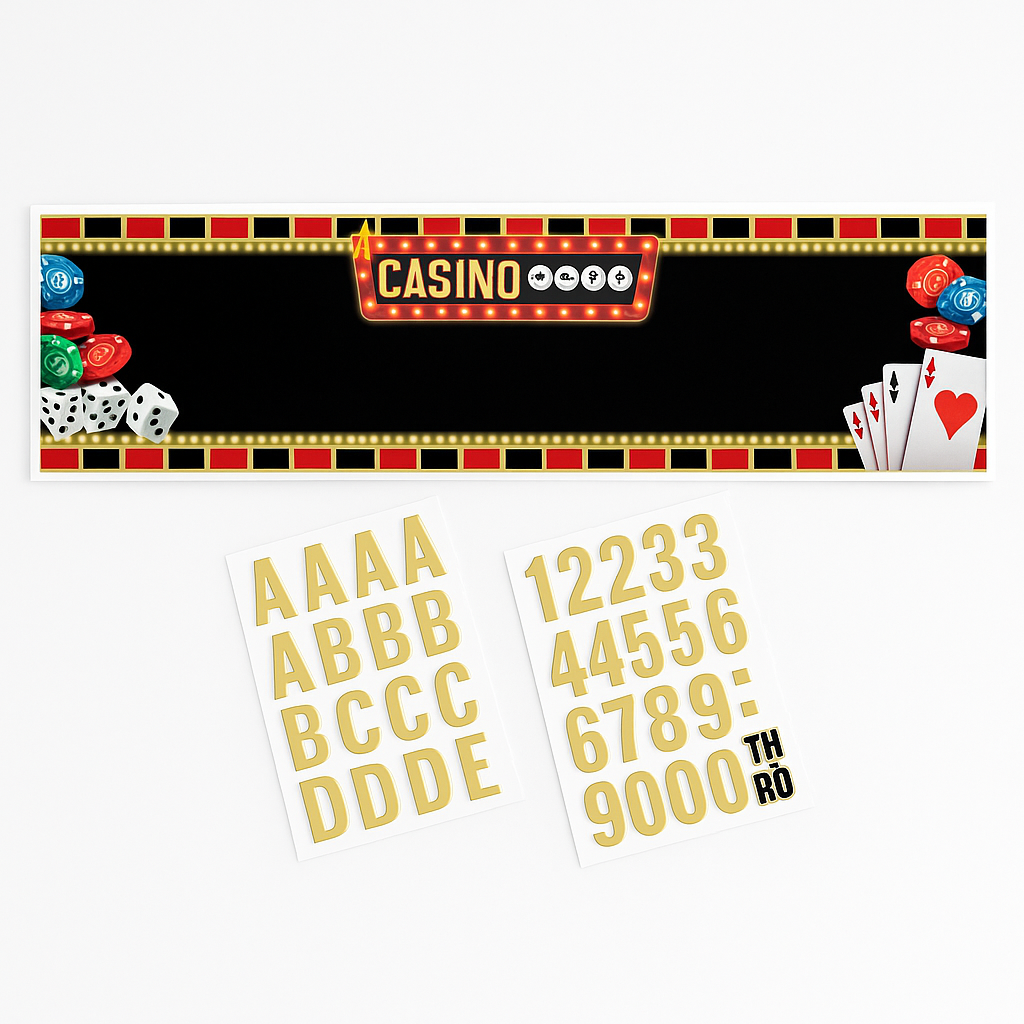 Roll the Dice Customizable Casino Banner Decoration